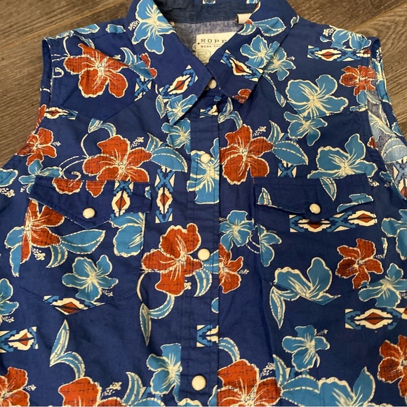 Roper button up sleeveless western rodeo wear - Picture 2 of 6